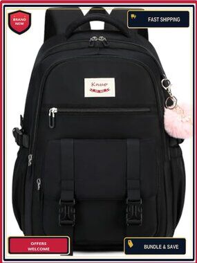 Large Capacity Anti-Theft Laptop Backpack with USB Port for Women Men Travel